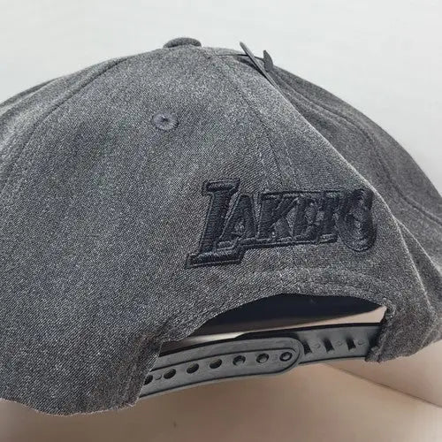 Gray Los Angeles Lakers baseball cap in the Ultra Game NBA strap back hat style