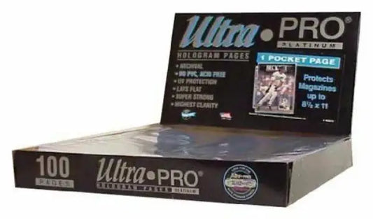 Ultra PRO 1-Pocket Platinum Page with 8-1/2’’ X 11’’ Pocket - 100 Count Box - Card Supplies