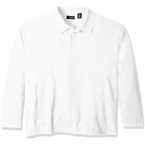 UltraClubs Girls’ Big ULTC-8542-Long-Sleeve Whisper Piqu Polo White XXX 3XL - Apparel