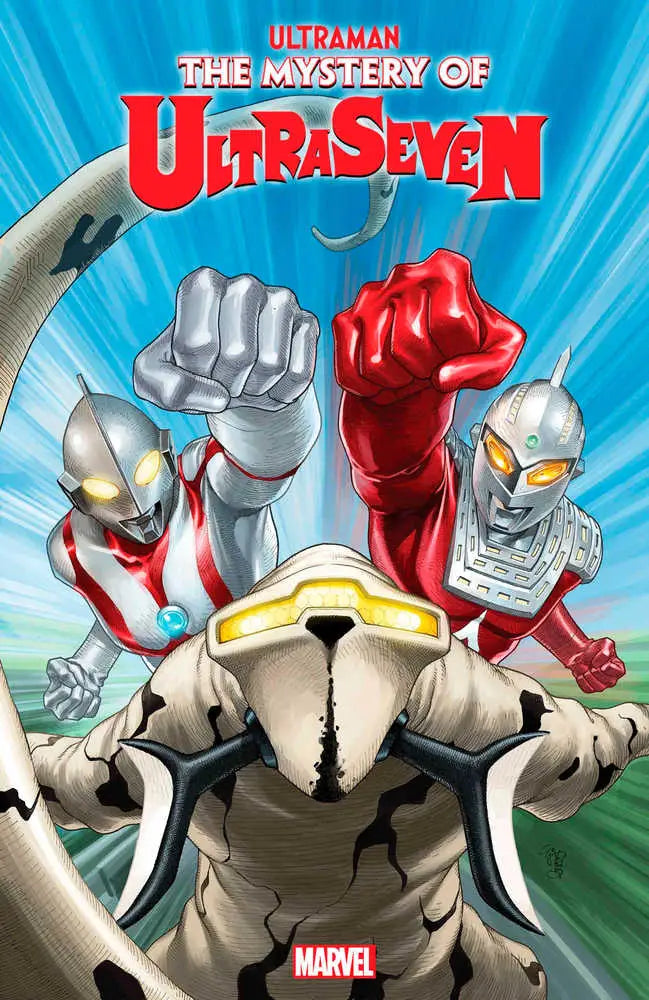 Comic book cover of Ultraman characters in heroic pose for Ultraman Mystery Of Ultraseven #5