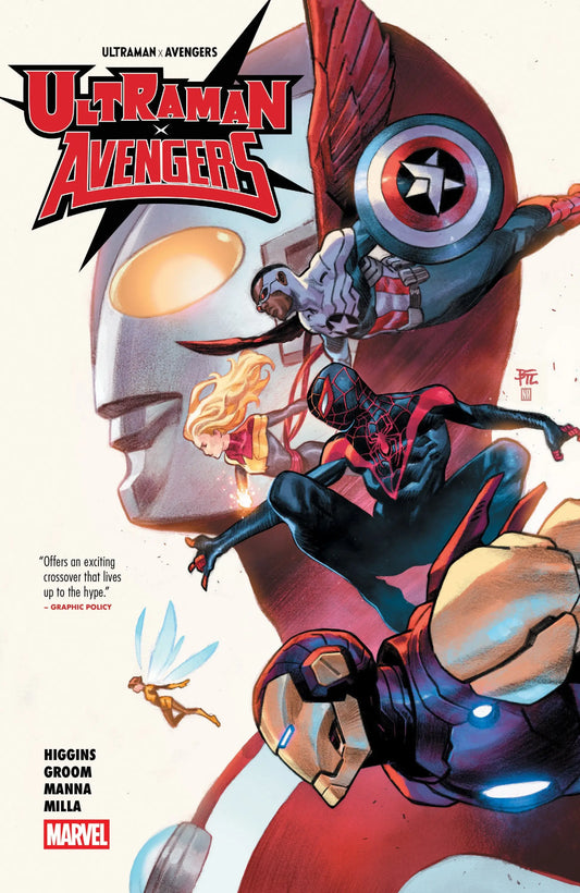 Ultraman X The Avengers comic book cover featuring Ultraman and Avengers characters