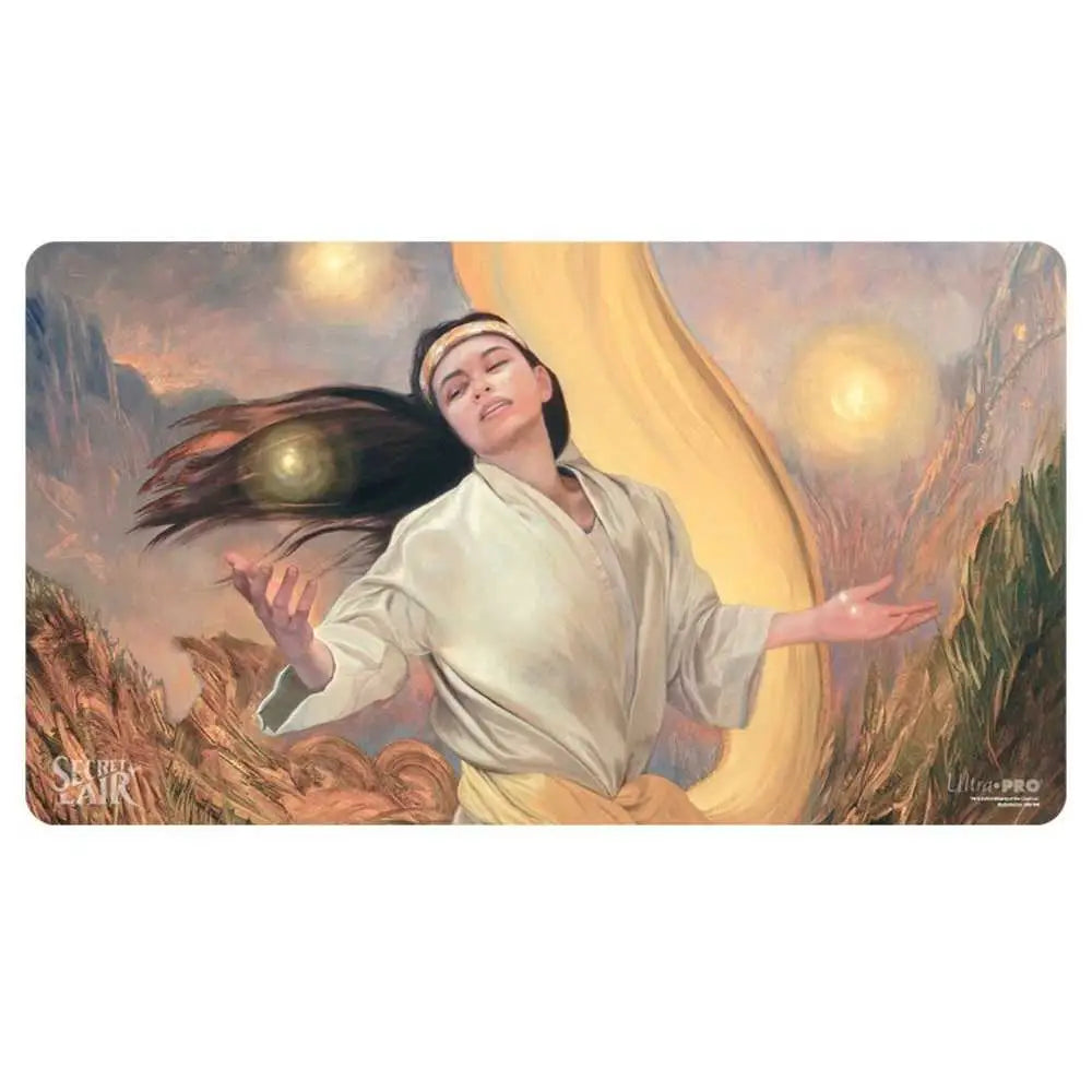 Person in flowing white garment with windswept hair, showcasing Magic: The Gathering Secret Lair
