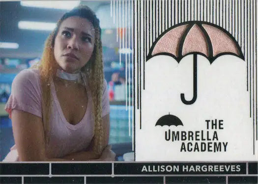 Promotional card featuring Allison Hargreeves from The Umbrella Academy trading cards