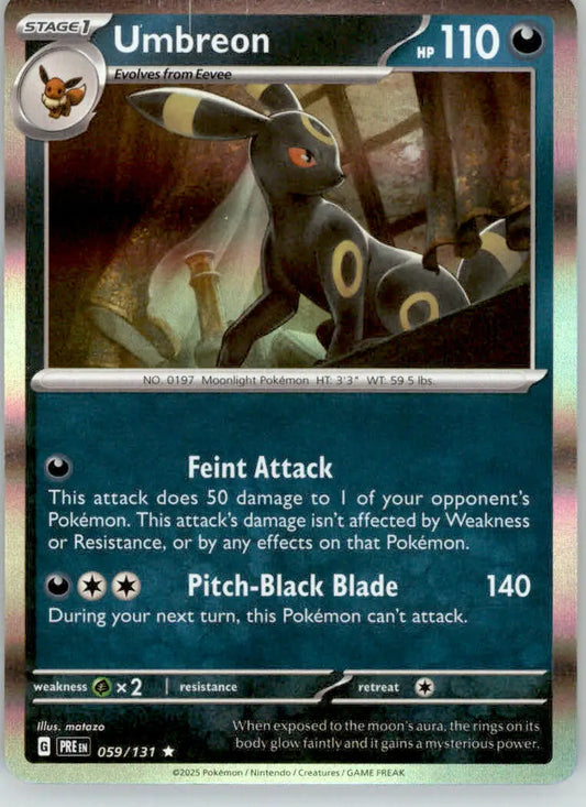Umbreon - SV: Prismatic Evolutions - 059/131 - Holo NM Pokemon - Pokémon Card Single