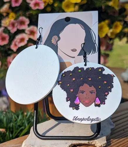 Unapologetic Confidence - Oversized wooden earrings - General Merchandise