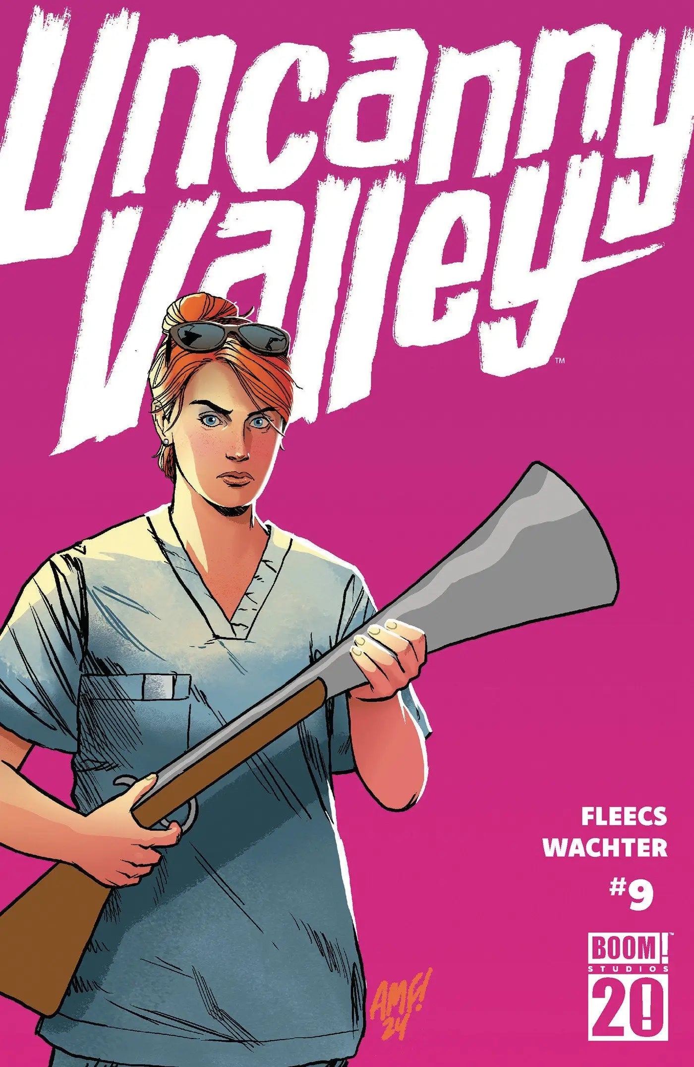 Comic book cover of Uncanny Valley #9 B Variant Dressed Fleecs comic art