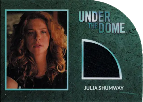 Trading card featuring Rachelle Lefevre as Julia Shumway from Under the Dome relic costume card