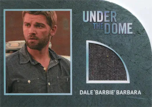 Relic costume card featuring Mike Vogel as Dale Barbie Barbara with fabric swatch
