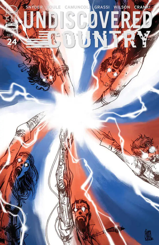 Comic book cover of Undiscovered Country #24 with dramatic lightning effects and figures