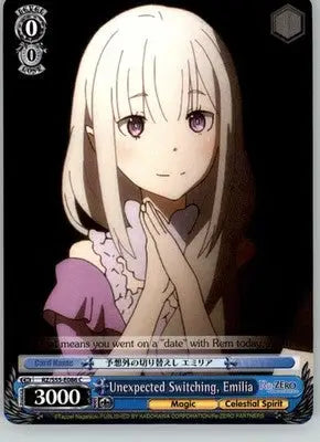 Unexpected Switching Emilia - Re:ZERO Vol.2 - RZ/S55-E086 C - NM Weiss Schwarz