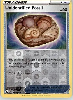 Unidentified Fossil - Silver Tempest - 165/195 - Reverse Holo LP Pokemon