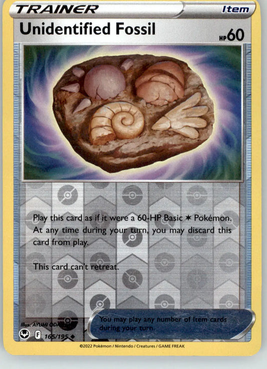 Unidentified Fossil - Silver Tempest - 165/195 - Reverse Holo LP Pokemon