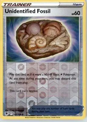 Unidentified Fossil - SWSH10: Astral Radiance - Reverse Holo LP - #157/189 - Pokémon Card Single
