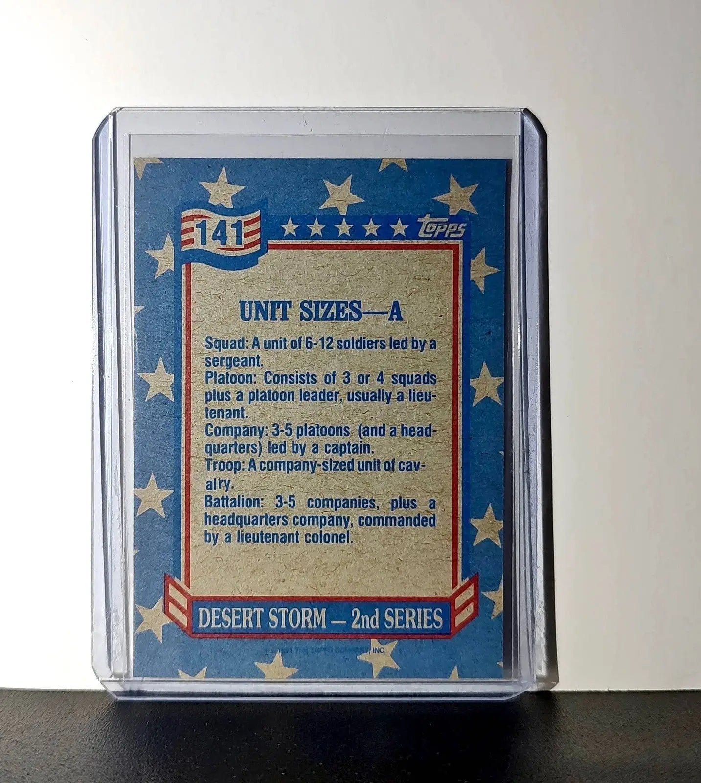 Unit Sizes – A 1991 Topps Desert Storm #141 Card
