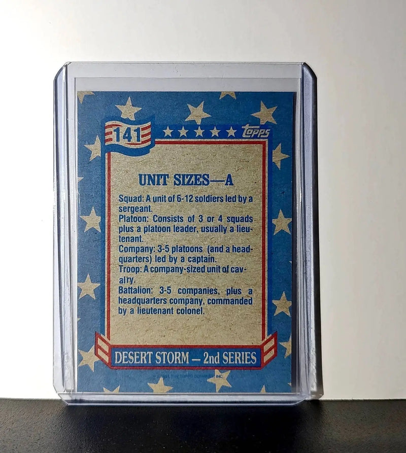 Unit Sizes – A 1991 Topps Desert Storm #141 Card