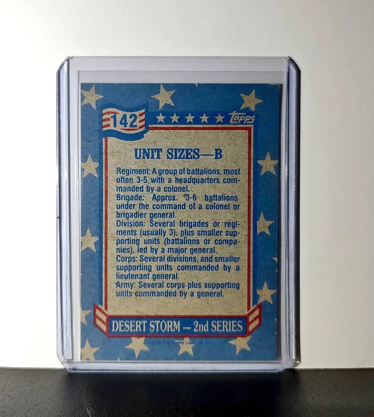Unit Sizes – B 1991 Topps Desert Storm #142 Card