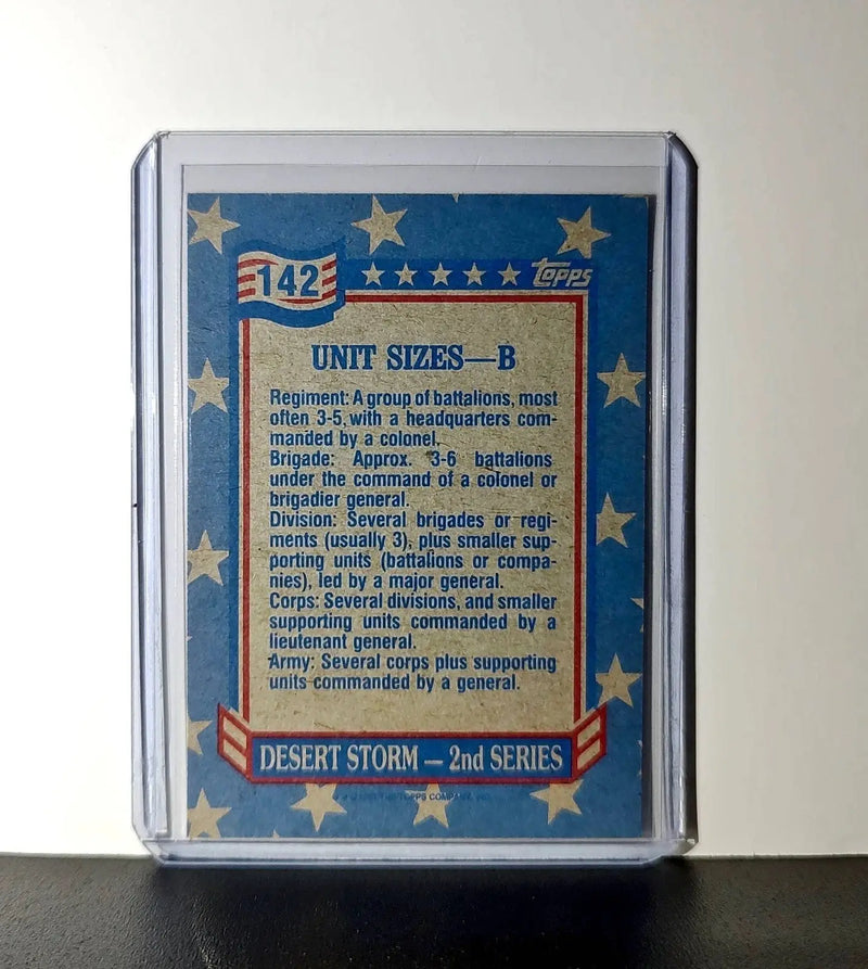 Unit Sizes – B 1991 Topps Desert Storm #142 Card