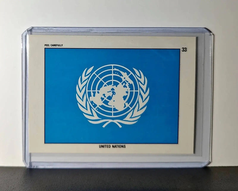 United Nations Flag 1991 Topps Desert Storm #33 Sticker Card