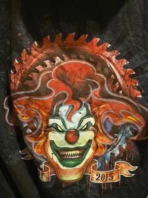 Universal Studios Hoodie Mens S Halloween Horror Nights 25 Clown Zip Up Black - Apparel