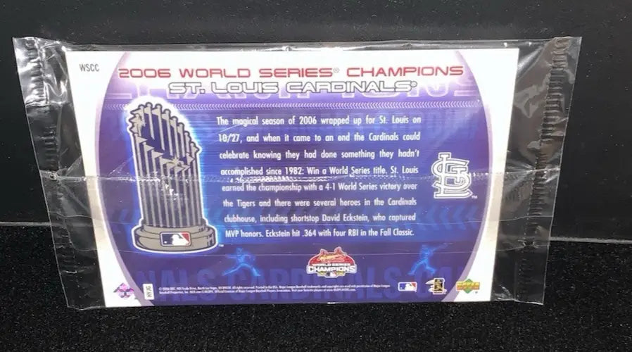 Upper Deck 2006 St. Louis Cardinals World Series Champions Team Jumbo Card WSCC - Baseball Card Single