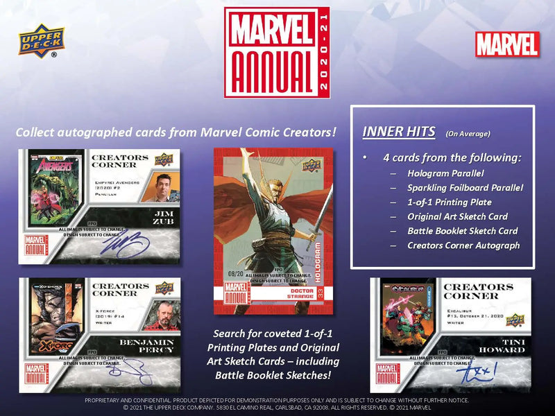 Upper Deck Marvel Annual 2020-21 Hobby Box - Non-Sport Sealed
