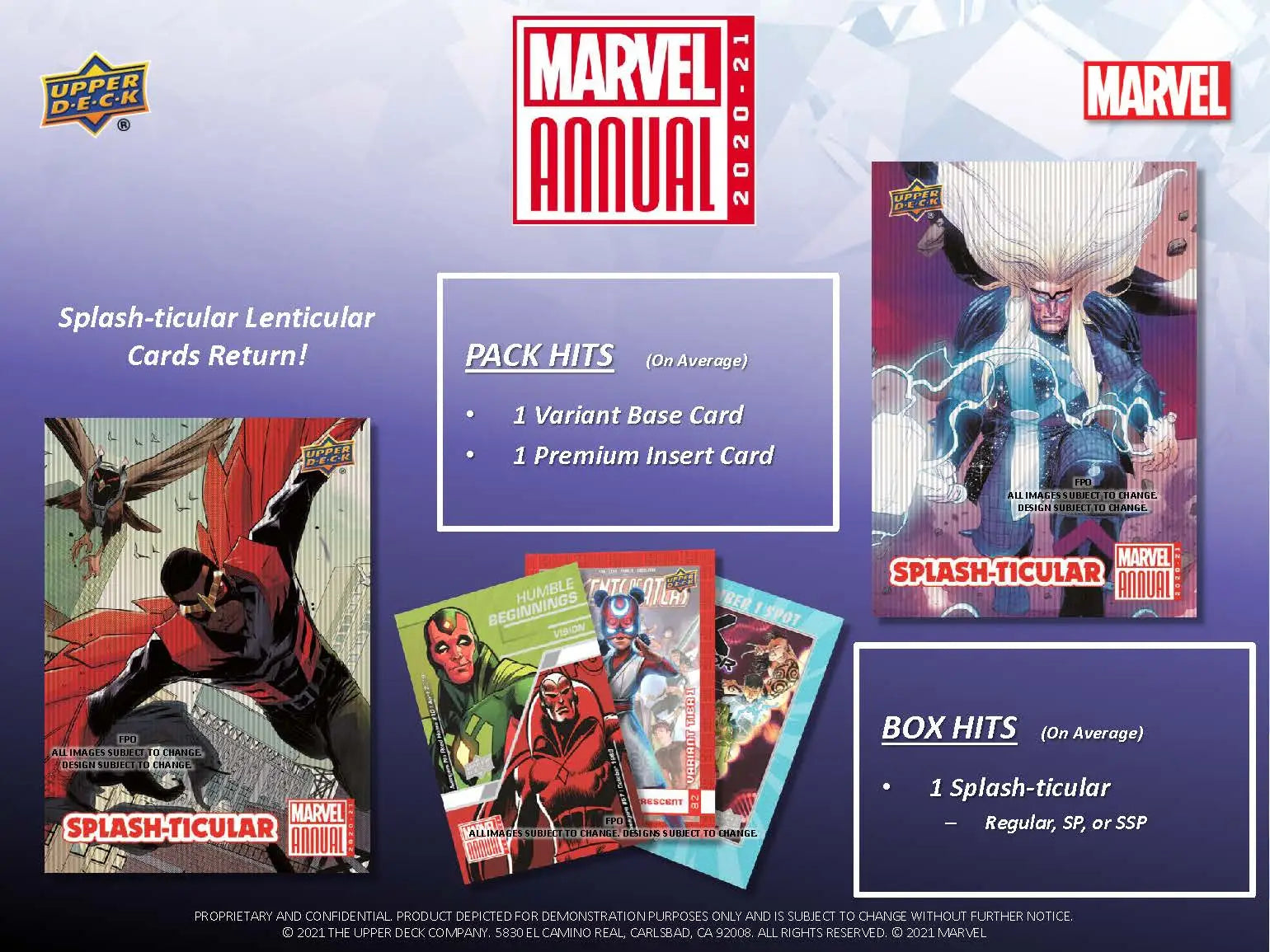 Upper Deck Marvel Annual 2020-21 Hobby Box - Non-Sport Sealed
