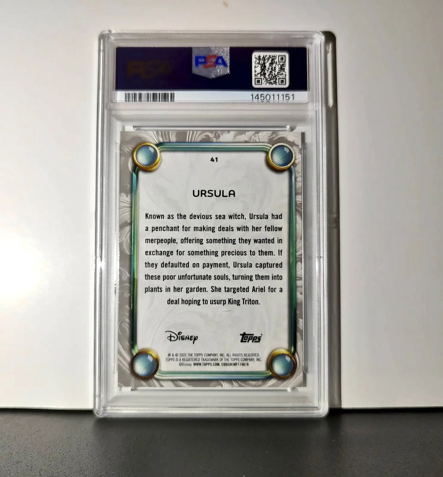 Ursula 2025 Topps Disney Wonder #41 Winter Variant Card The Little Mermaid PSA 8 - Non-Sports Card Single