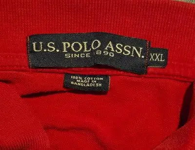 US Polo Assn Polo Shirt Mens XXL Red Short Sleeve Embroidered Logo Pique Cotton - Apparel