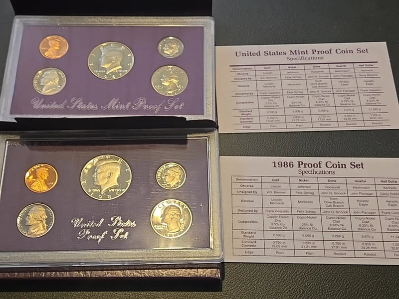 USA Mint Proof Set Lot Of 2 1989 and 1986 - Coins & Currency