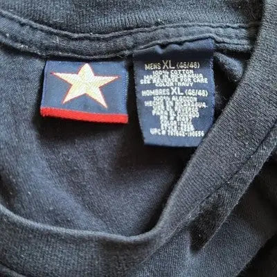 Navy blue men’s extra-large short sleeve 100% cotton T-shirt with white star logo