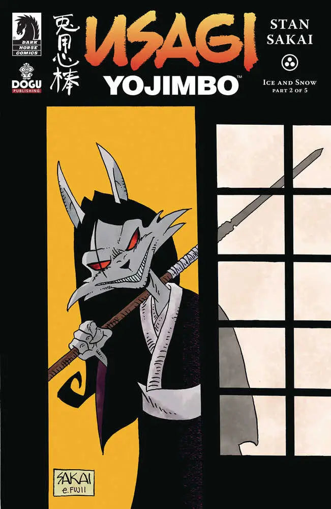 Comic book cover of Usagi Yojimbo featuring a samurai rabbit with a sword