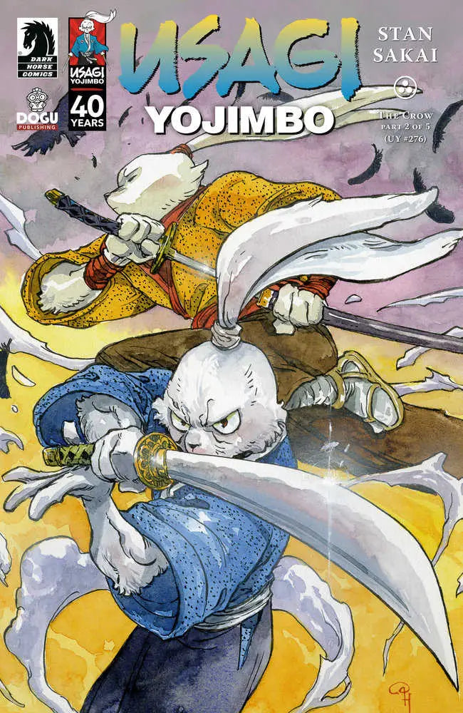 Comic book cover of Usagi Yojimbo featuring a rabbit samurai in action for trading cards