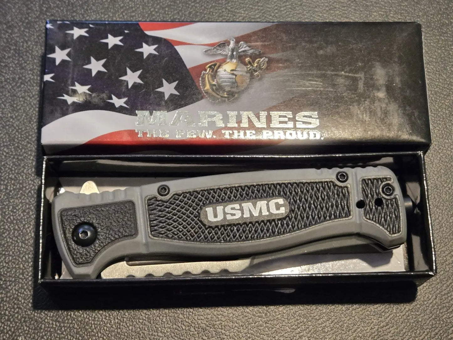 USMC Folding Pocket Knife – Marines “The Few The Proud” Logo – New in Box - Other