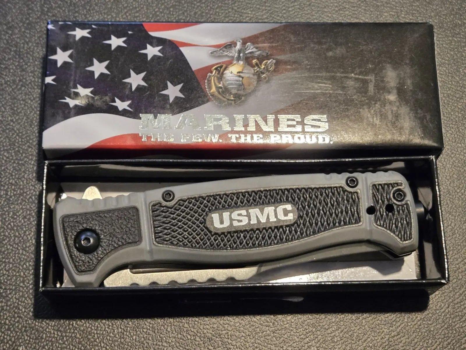 USMC Folding Pocket Knife – Marines “The Few The Proud” Logo – New in Box - Other