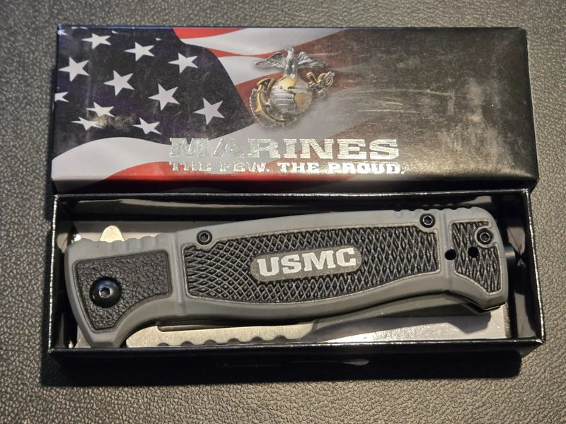 USMC Folding Pocket Knife – Marines “The Few The Proud” Logo – New in Box - Other