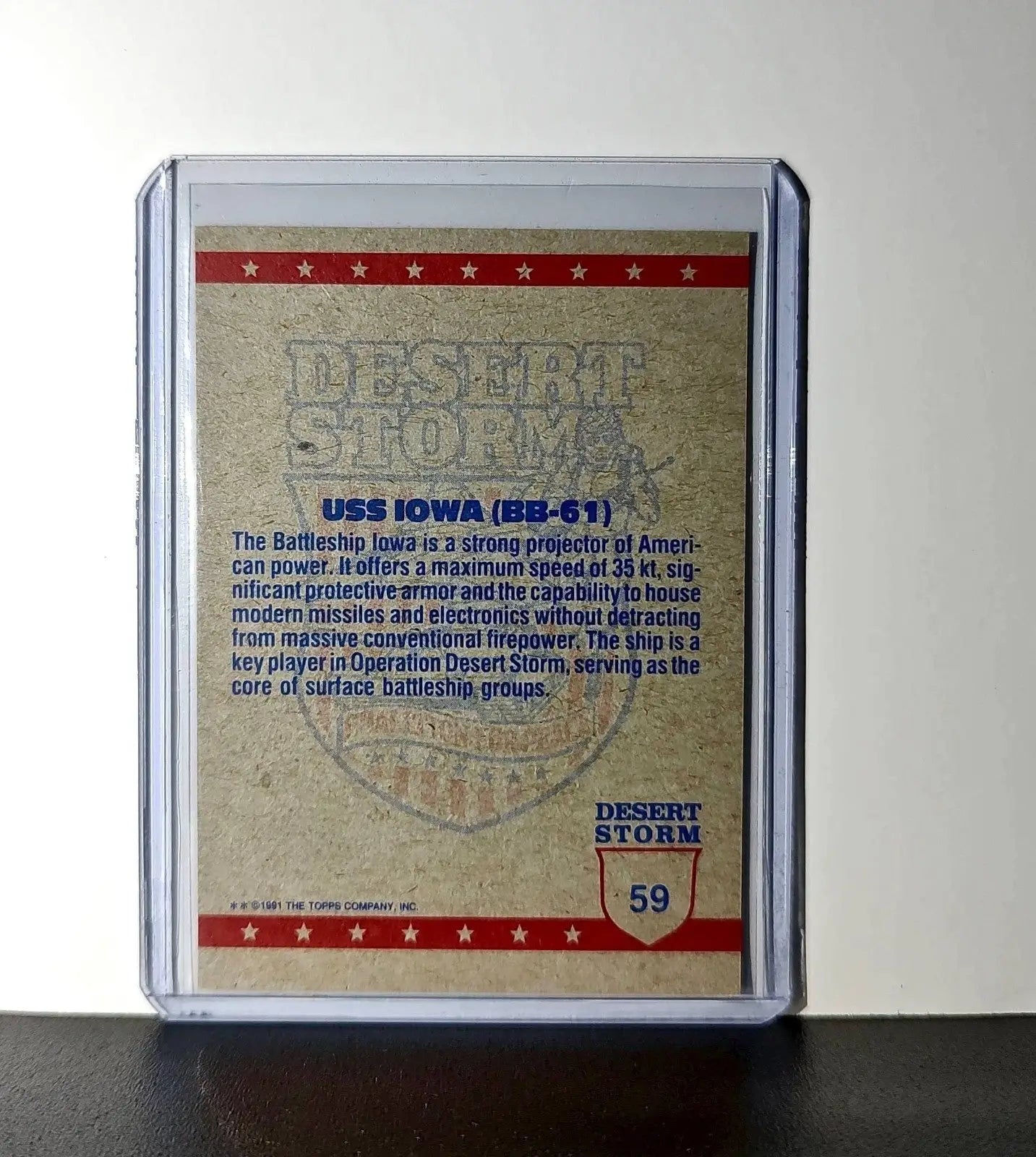 USS Iowa 1991 Topps Desert Storm #59 Card