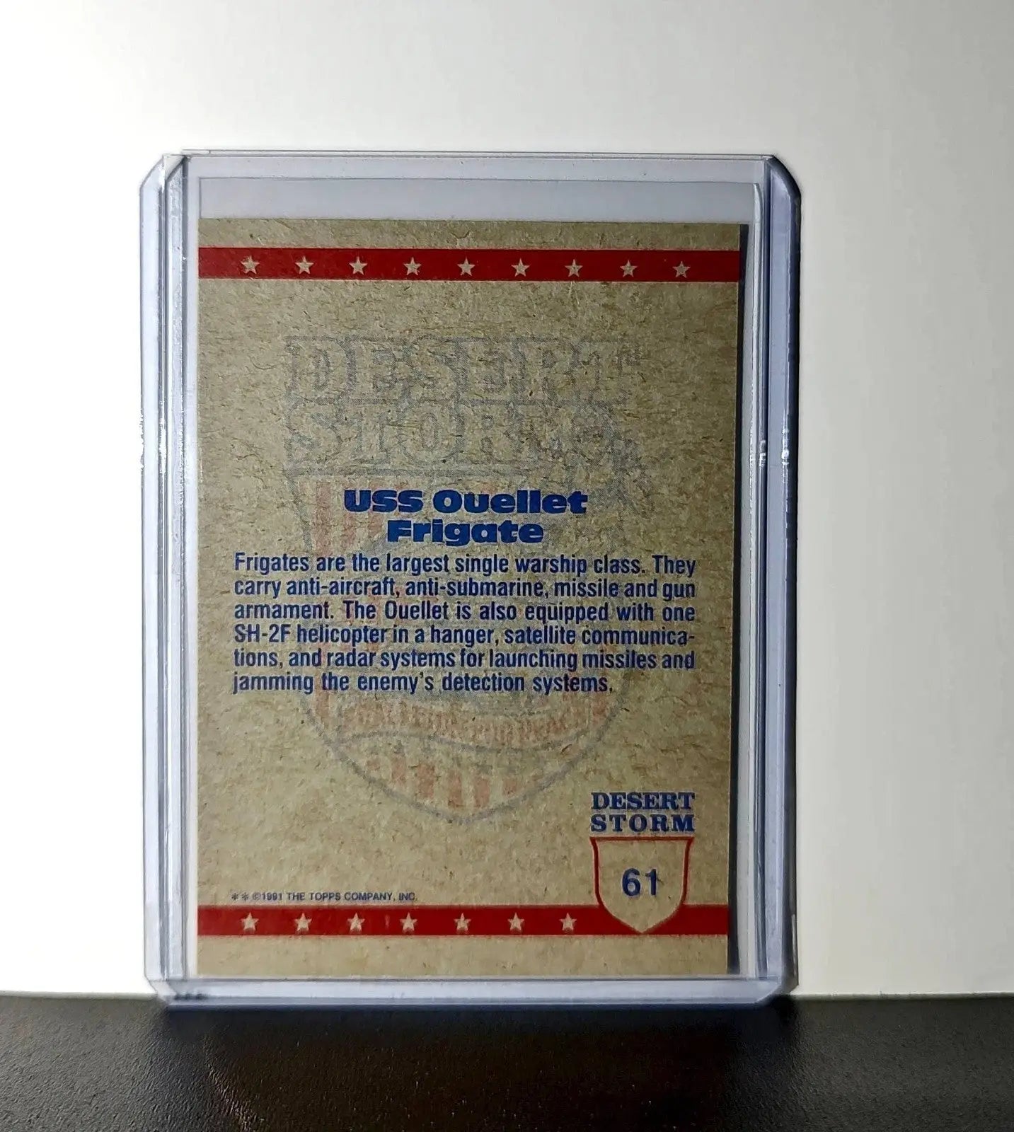 USS Ouellet (Frigate) 1991 Topps Desert Storm #61 Card