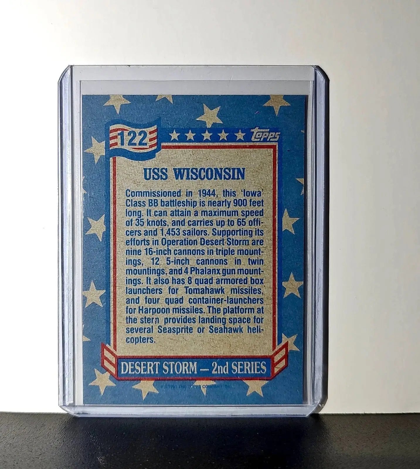 USS Wisconsin 1991 Topps Desert Storm #122 Card - Non-Sports Card Single