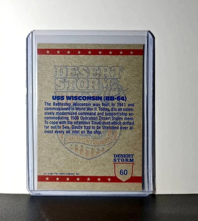 USS Wisconsin 1991 Topps Desert Storm #60 Card - Non-Sports Card Single