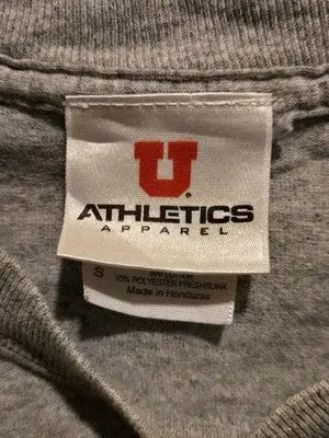 Utah Athletics Apparel T-Shirt Mens S Gray Long Sleeve U Logo Feather - Apparel