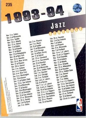 Utah Jazz - 1993-94 Upper Deck - #235 - Basketball - Basketball Card Single