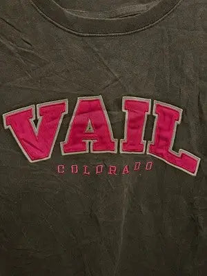 Vail Resortwear Sweatshirt Unisex S Black Pink Colorado Pullover Crewneck - Apparel