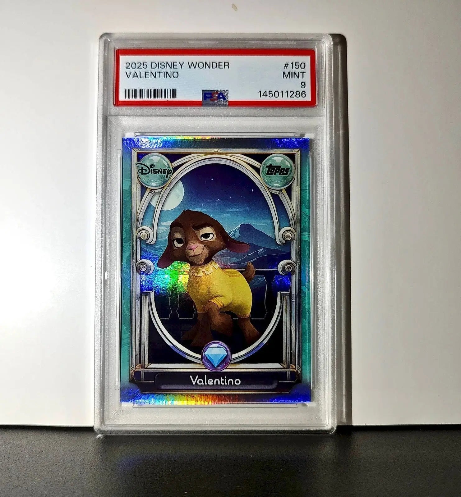 Valentino 2025 Topps Disney Wonder #150 Diamond Card Wish PSA 9 - Non-Sports Card Single