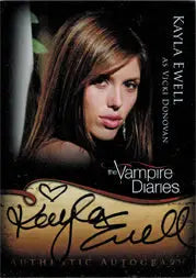 Kayla Ewell autographed trading card as Vicki Donovan from Vampire Diaries Season 1