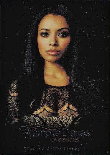 Portrait of a woman in ornate top from Vampire Diaries Season 4 Parallel Chase Card