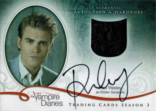 Paul Wesley Autograph Trading Card from The Vampire Diaries Season Three Stefan Salvatore’s Wardrobe