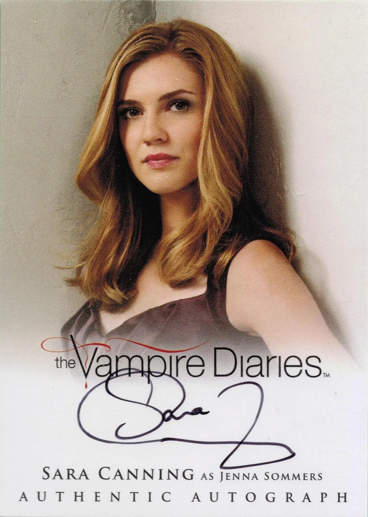 Promotional Autograph Card of Sara Canning as Jenna Sommers from The Vampire Diaries