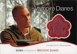 Trading card of Bryton James as Luka with red fabric swatch from Vampire Diaries