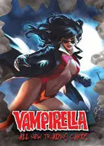 Stylized illustration of a fierce female warrior on Vampirella 2012 Promo trading card