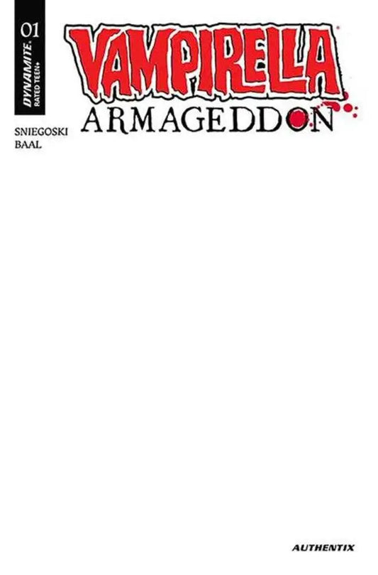 Vampirella Armageddon #1 Cover J Blank Authentix Variant - Comic Book